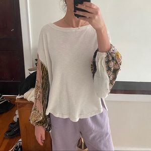 Waffle long sleeve with flowy sleeves